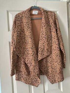 Abercrombie & Fitch Soft A&F Collection Animal Print Open Front Cardigan Size M